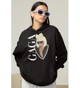 Lady Gaga Baskılı Unisex Oversize Şarkıcı Hoodie