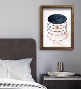 BK Gift Yatak Odası Konseptli Doğal Masif Ahşap Çerçeveli Tablo 45x65cm-67
