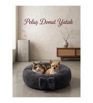 Pelüş Simit Yatak, Kedi ve Küçük Irk Köpekler için Rahat Uyku Alanı