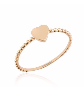 Kalp'li Rose Altın Yüzük Top 14 K Gold (Çok Renkli)