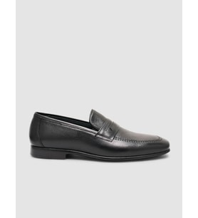 %100 Hakiki Deri Siyah Erkek Klasik Loafer