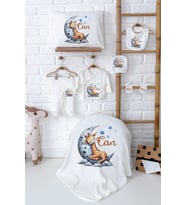 Pia Baby Premium Kişiye Özel İsimli Yenidoğan Erkek Bebek Hastane Çıkışı Zıbın Set 5032-02 (Ekru)
