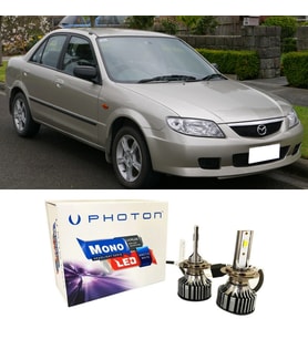 Mazda 323 Led Xenon Uzun + Kısa Far Ampulü H4 Mono Yeni Seri Beyaz