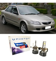 Mazda 323 Led Xenon Uzun + Kısa Far Ampulü H4 Mono Yeni Seri Beyaz