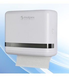 Mulpex Beyaz Duvara Monte Z Katlamalı Kağıt Havlu Dispenseri  Premium ABS Gövde, Anahtarlı Kilit