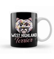 West Highland White Terrier Owner Floral Dog Breed Westie Kupa Bardak Porselen