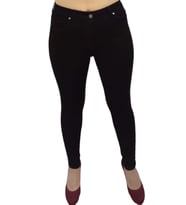 DAR PAÇA LİKRALI YÜKSEK BEL KOT PANTOLON (Siyah)