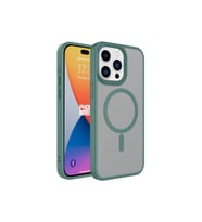 Apple iPhone 15 Pro Uyumlu Kılıf Mat Arka Yüzey Wireless Şarj Özellikli Zore Flet M-safe Kapak (Açık Yeşil)
