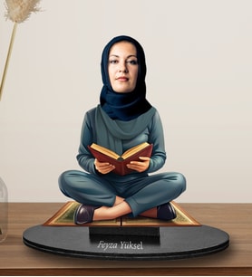 Kişiye Özel Anne Tesettürlü Kadın Tasarımlı Karikatür Biblo  253