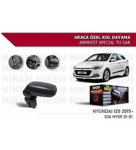 Hyundai i20 Araca Özel Kol Dayama Kolçak 2015 ve sonrası Niken (Siyah)