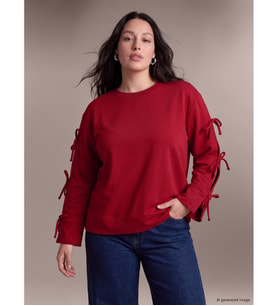 LCW Curve Bordo Büyük Beden Kadın Sweatshirt