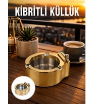 Çakmaklı Küllük Paslanmaz Metal Dayanıklı Tasarım Yeni Nesil