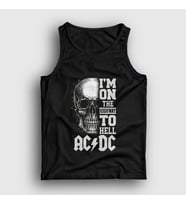 Presmono Unisex Siyah Highway To Hell Skull AC/DC Atlet 6433tt