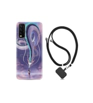 Vivo Y20s Kılıf Silikon Desen Boyun Askılı Kız Ve Ejderha 1742