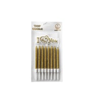 Simli I Love You Mum Seti 8cm 8li Gold