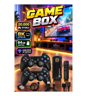 Game Box 20.000 Oyunlu 8K Ultra HD Oyun Konsolu 64 GB Kablosuz Çift Kontrolcü Seti