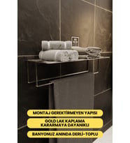 Gümüş Kendinden Yapışkanlı Banyo Havluluk Raf