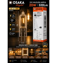 (1 Adet) Osaka 12Volt 20W Sarı Işık G4 Duylu Dim Edilebilir Halojen Kapsül Ampul