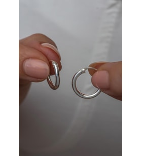 925 Ayar Gümüş Rodyumlu 12 mm Minik Halka Küpe