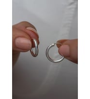 925 Ayar Gümüş Rodyumlu 12 mm Minik Halka Küpe