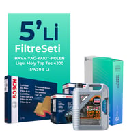 BOSCH Skoda Octavia 1.6 Dizel Filtre Bakım Seti Liqui Moly Motor Yağlı (2010-2013) 5 Li