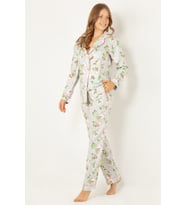DoReMi Çiçekli Doğal Viskon Soft Yumuşak Düğmeli Pijama Takımı (Desenli)