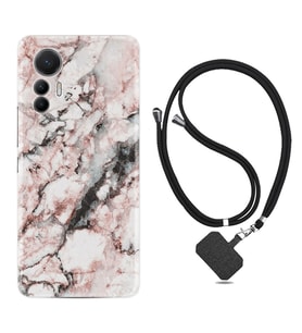 Xiaomi 12 Lite Kılıf Resimli Boyun Askılı İpli Desenli Silikon Colorfull Marble 2 1389