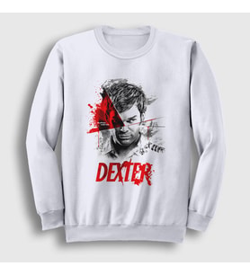 Presmono Unisex Beyaz Dark Side Dexter Sweatshirt 188420tt