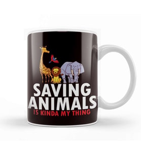 Saving Animals Welfare Rescue Rights Activist Veterinarian Kupa Bardak Porselen