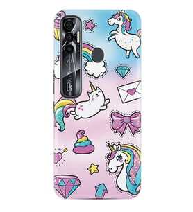Tecno Spark 6 6 Go 8C 8 Pro 7 7 Spark 9 Pro Kılıf Desemli Silikon Unicorn Mektup 1800