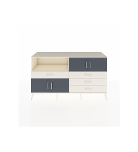 Hyperion Konsol 2 Raflı 4 Çekmeceli 4 Kapaklı 176x44x99 Aytaşı-Antrasit/Aytaşı