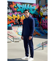 Erkek Gömlek Yaka Fermuarlı Uzun Kol Oversize Kalıp Sweatshirt Fonksiyonel Dayanıklı Rahat