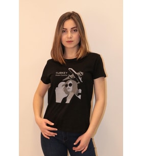 Rich Kadın Bisiklet Yaka T-shirt %100 Pamuk Tişört