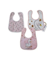 Çift Katlı  Çıtçıtlı Bebek Mama ve Salya Önlük 3 Adet STL6076