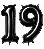 19 Rakam Folyo Balon Siyah Rengi (76 cm)