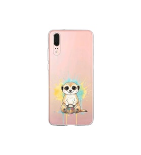 Huawei P20 ile Uyumlu Splash Mirket Tasarımlı Şeffaf Silikon Kılıf