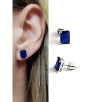 Sky Diamond Blue Creative Sapphire Taşlı 925 ayar Gümüş Lüks Küpe