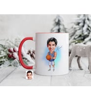 Bk Gift Kişiye Özel Basketbol Karikatürlü Kırmızı Kupa Bardak-6, Sevgiliye Hediye, Arkadaşa Hediye