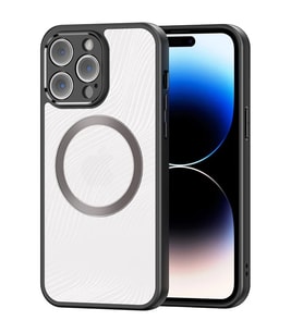 Dux Ducis iPhone 14 Pro Aimo Series MagSafe Premium Buzlu Sert PC-TPU Kılıf-(5775) - GLST7136-138 (Siyah)