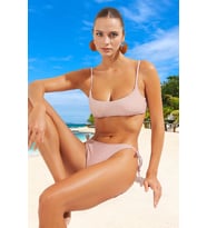 Modern Simli Bikini Takımı Ergonomik Kesim Hızlı Kuruyan Yüksek Konfor Özel Tasarım