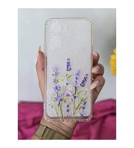 Vivo Y16 Uyumlu Baskılı Şeffaf Telefon Kılıfı