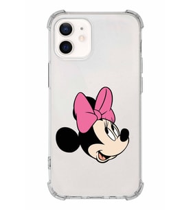 Apple iPhone 12 Mini Uyumlu Köşe Korumalı Antişok  Kapak Minnie Mouse Tasarımlı Şeffaf  Kılıf