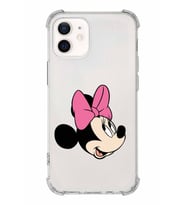 Apple iPhone 12 Mini Uyumlu Köşe Korumalı Antişok  Kapak Minnie Mouse Tasarımlı Şeffaf  Kılıf