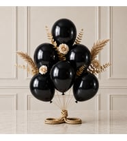 Siyah Renk Lateks Metalik Balon (30 cm) - 6 Adet