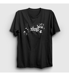 Presmono Unisex Siyah Splatter Radiohead T-Shirt 293921tt