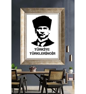 Gümüş Çerçeveli Atatürk Tablo za230