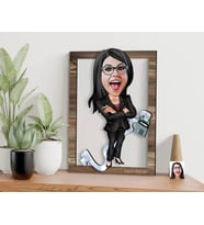 BK Gift Kişiye Özel Kadın Muhasebeci Karikatürlü 3D Ahşap Tablo, Sevgiliye Hediye, Arkadaşa Hediye, Yıl Dönümü Hediyesi, Doğum Günü Hediyesi-2