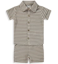 Civil Baby Çizgili 6-18 Ay Takım - Kahverengi