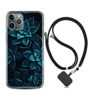 Apple iPhone 11 12 13 14 Pro Max Kılıf Boyun Askılı Silikon Mistik Çiçekler 1650
