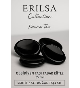 Sertifikalı Obsidyen Taşı Kase Kütle 35 mm - Doğal Koruma Taşı (Çok Renkli)